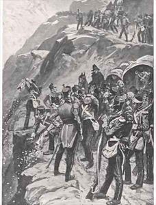 The Retreat to Corunna Hurling the Silver down the Mountainside