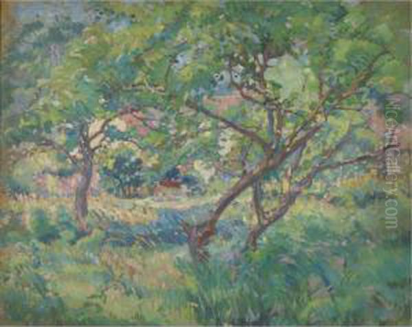 The Artist's House Seen Through Trees - view 1