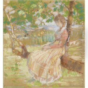 Girl Seated On A Tree Girl Seated On A Tree