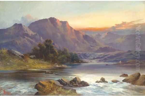 A Highland landscape at sunset - view 1