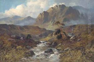 A Highland cascade by John Henry Boel