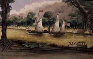 The Steamer 'Union' on her First Voyage up the River Magdalena, Columbia in 1839 by Joseph Brown