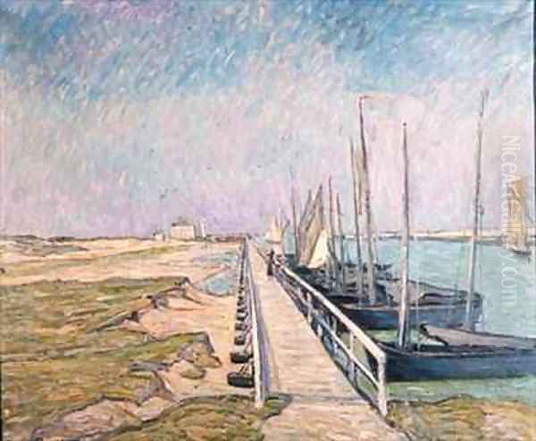 Sailing Boats Moored in a Harbour - view 1