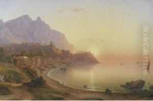 View Along The Southern Italian Coast by Rudolf Johan Buhlmann