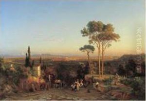 Vue De La Campagne Romaine by Rudolf Johan Buhlmann