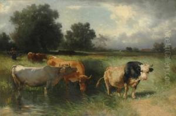 Buhlmayer Herder And Cattle Oil
Oncanvas Signed 'c. Buhlmayer' Lower Right 102 X 152 Cm
Provenance:private Collection Vienna Private Collection Melbourne - view 1
