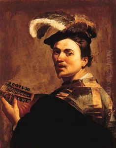 A man playing a lute by Dirck Van Baburen