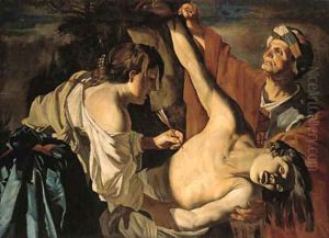 Saint Sebastian nursed by Saint Irene by Dirck Van Baburen