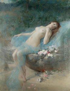 Reclining Nude by Vlaho Bukovac