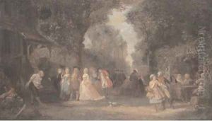 The garden party by Henri Charles Antoine Baron