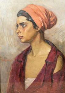 Young Woman Portrait by Petru Bulgaras