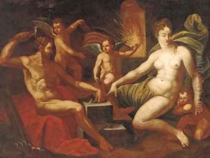Venus at the Forge of Vulcan by Jacob De Backer