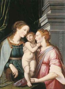 The Virgin and Child with Saint Catherine by Jacob De Backer