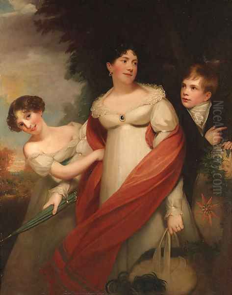 Portrait of a lady and her children - view 1