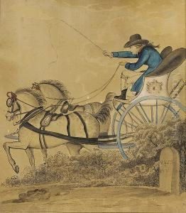 One Hundred And Seven Mile To 
Go. A Young Blood Driving A Brougham And Pair Bearing The Ulster Coat Of
 Arms by Henry William Bunbury