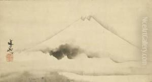 Mount Fuji In Snow by Tani Buncho