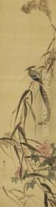 Bird On Reed And Rose Mallow by Tani Buncho