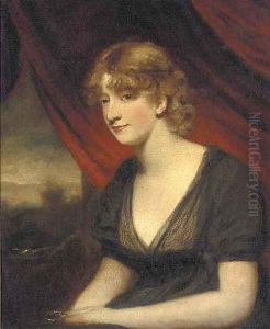Portrait of a lady, seated half-length, in a black dress