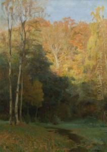 Sonniger Herbsttag Am Waldrand by Franz Bunke