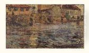 Maisons Roses Au Bord Du Barrage by Rupert Ch. Wulsten Bunny