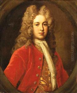 Portrait of a Gentleman, half length, in a red coat,