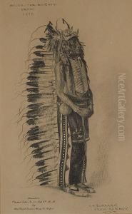 Conte Crayon On Paper by Elbridge Ayer Burbank