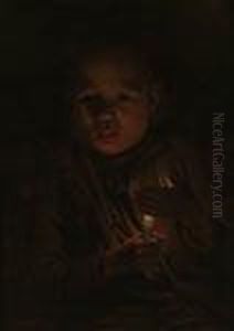 Boy With A Candle by Elbridge Ayer Burbank