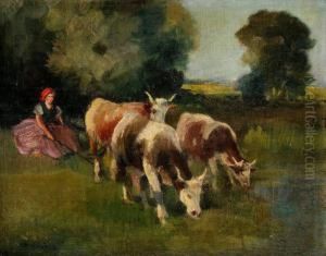 Pastierka Krav by Istvan Burchard-Belavary