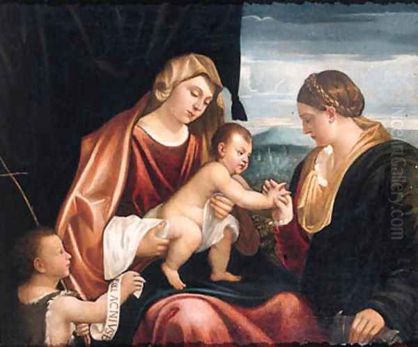 The Mystic Marriage of Saint Catherine by Alessandro Bonvicino (Moretto da Brescia)
