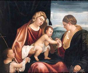 The Mystic Marriage of Saint Catherine by Alessandro Bonvicino (Moretto da Brescia)