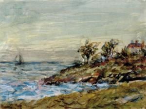 New England Coastal Scene Ca by Horace Robbins Burdick