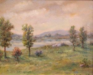 Trees Along A River by Horace Robbins Burdick