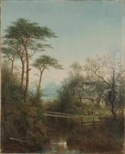 Alplandskap I Varskrud by Josef, Jacob Burgaritzky
