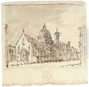 View of a church by a canal