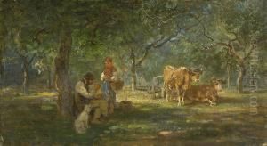 Rast Auf Dem Felde by Anton Burger