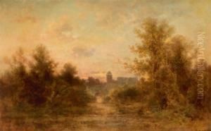 Morgenstimmung Uber Einem Stadtchenam Flus by Anton Burger