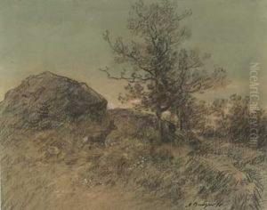 Herbstlandschaft Mit Reh by Anton Burger