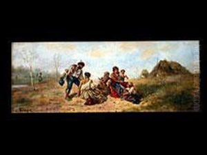 Zigeunerfamilie In Der Puszta by Lothar Burger