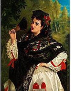 Portrait Einer Schonen Sudlanderin by John Bagnold Burgess