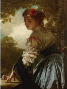 Lady With A Rose In Her Hair by John Bagnold Burgess