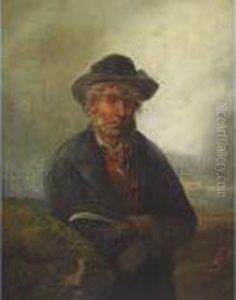 A Country Man In A Landscape Smoking A Pipe
