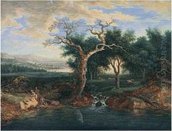 A Pair Of Wooded Landscapes: - view 1