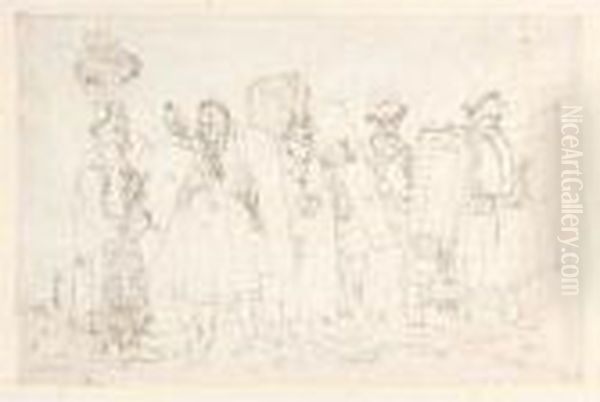 Five Men In Hungarian Costumes, Carrying Shields - view 1