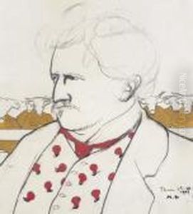 Mannerbildnis Vor Publikum Mit Tierkopfen. by Max Alfred Buri