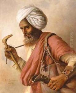 Hasan, water carrier to the artist and her husband at Simla by Gertrude Ellen Burrard