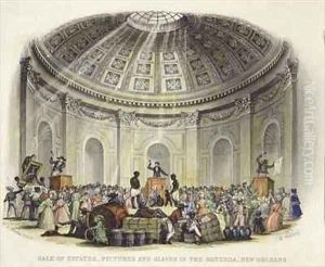 Sale of Estates, Pictures and Slaves in the Rotunda, New Orleans by Brooke, William Henry