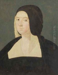 Portrait of a lady, bust-length, wearing a black veil by Giovanni Antonio Boltraffo
