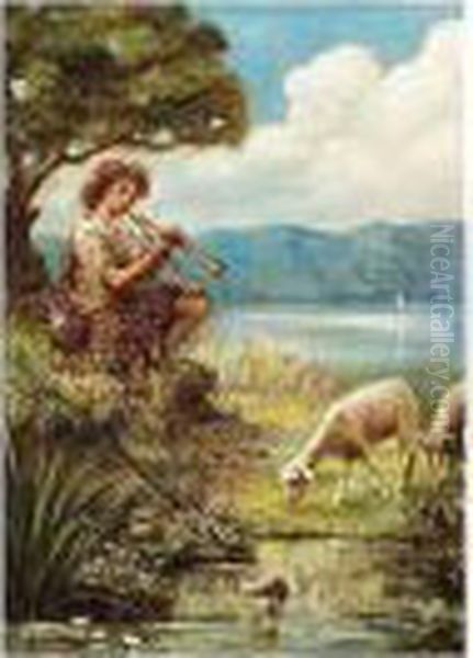 Sir , Bt. , Le Petit Berger, 
Initialed And Dated 1909, Oil On Canvas, 29.5 X 21.5 Cm.; 11 1/2 X 8 1/2
 In - view 1