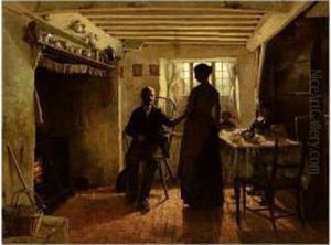 A Visit From Grandfather, A Somersetshire Cottage by Arthur Alfred Burrington
