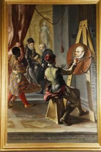 Fabio Albergati Recibido Por Felipe Ii, Quien Ha Ordenado Que Le Retratase En Secreto by Gian Antonio Burrini